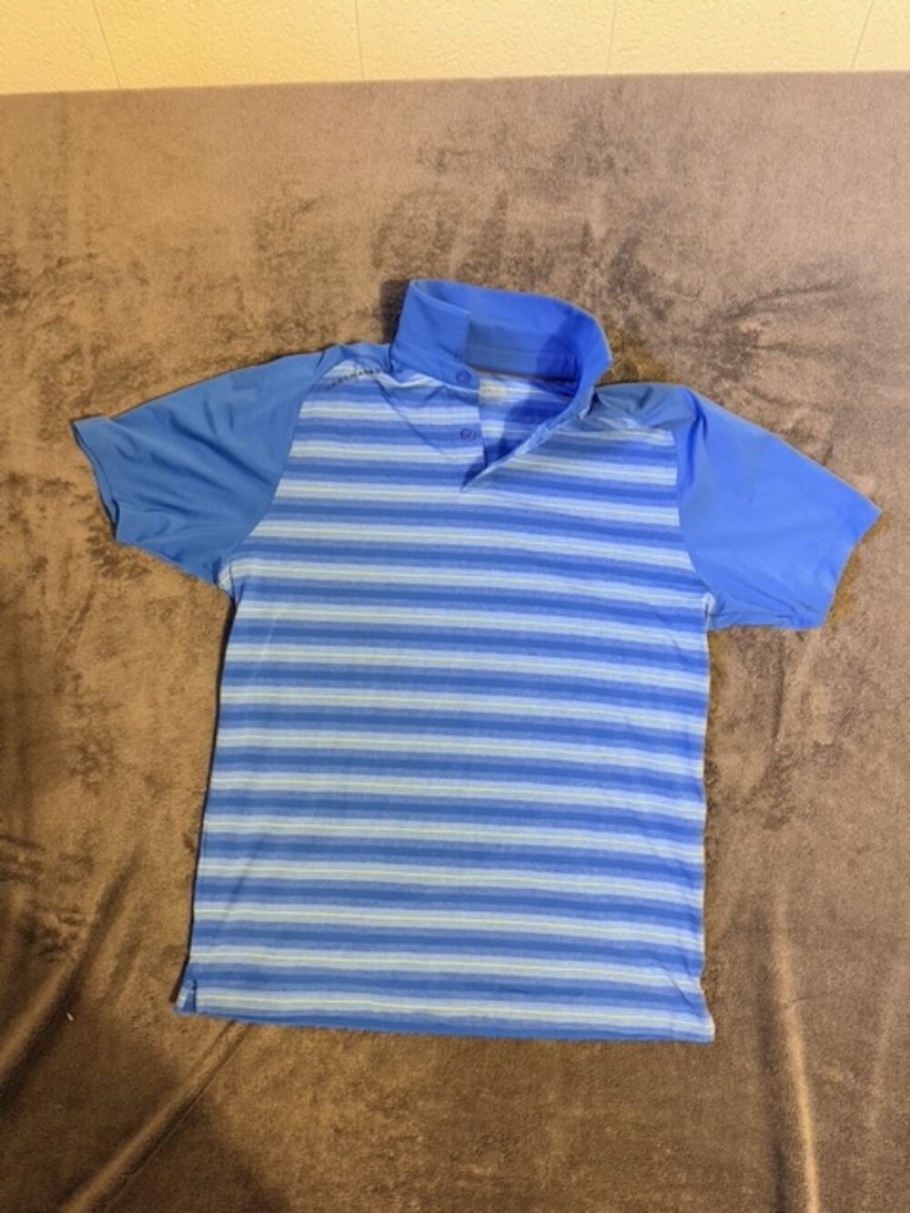 Under Armour - Golf Polo Mens Blue Striped Short Sleeve Performance